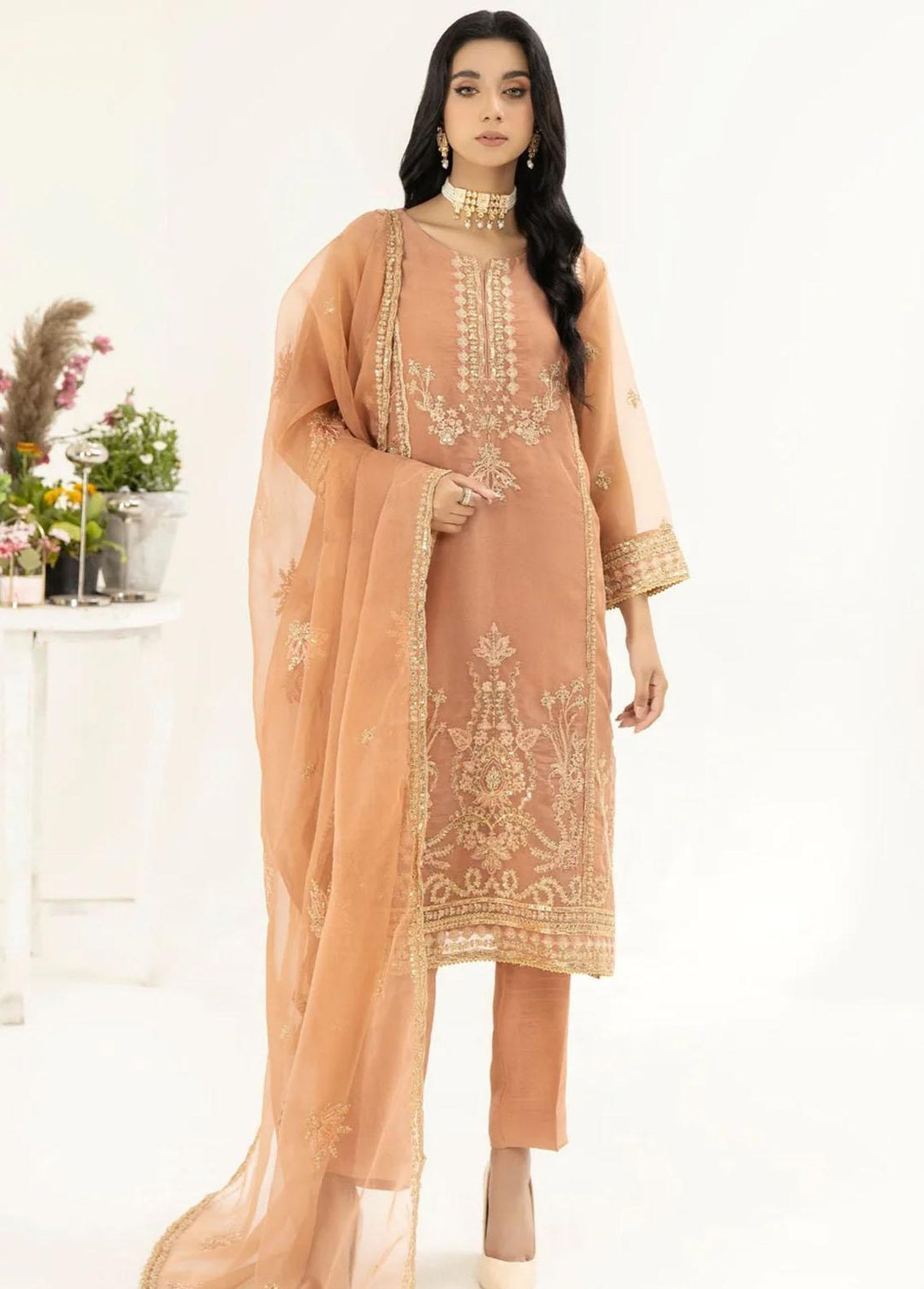Mohagni Pret Embroidered Organza 2 Piece Suit MOP-13