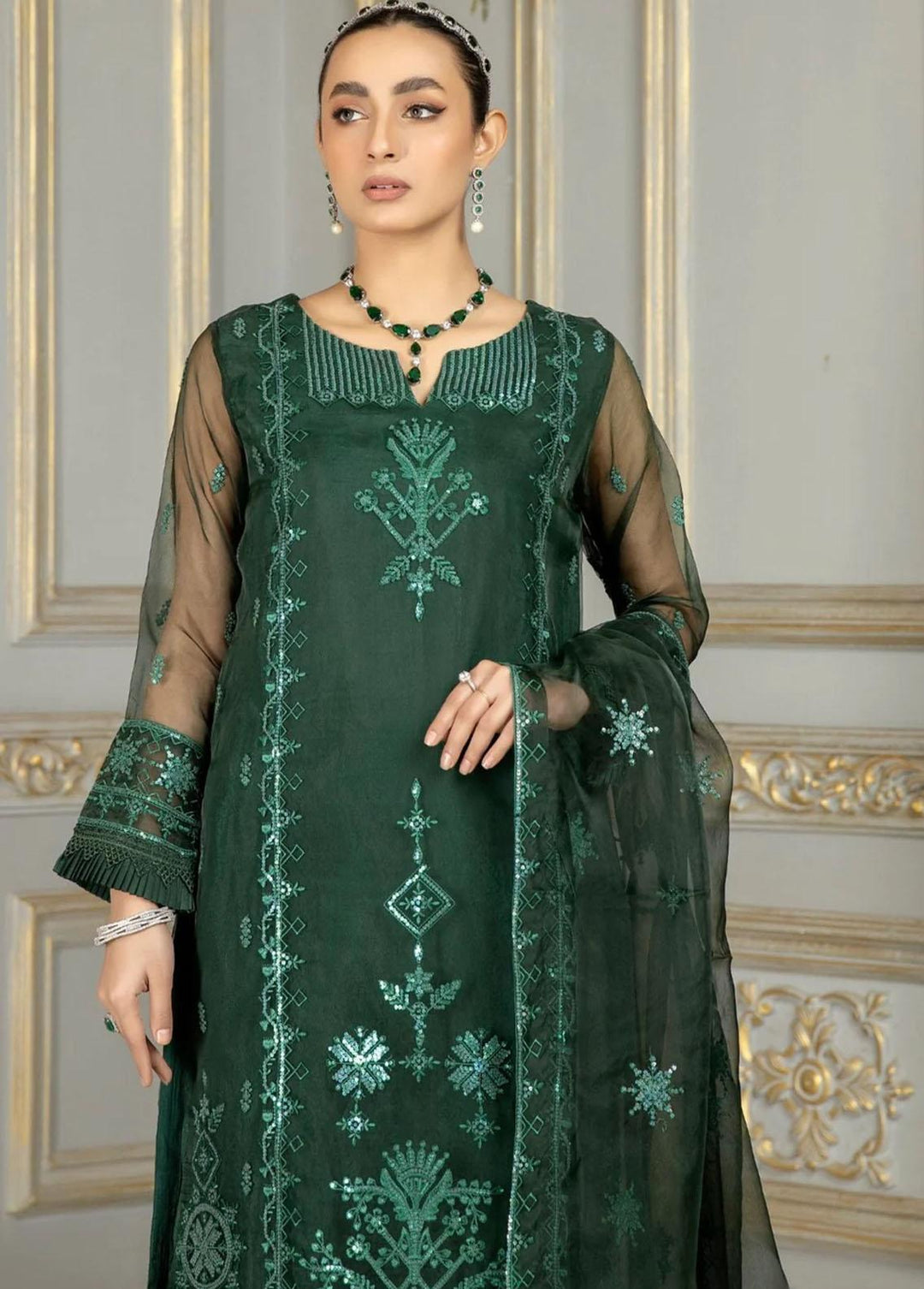 Mohagni Pret Embroidered Organza 2 Piece Suit MOP-15
