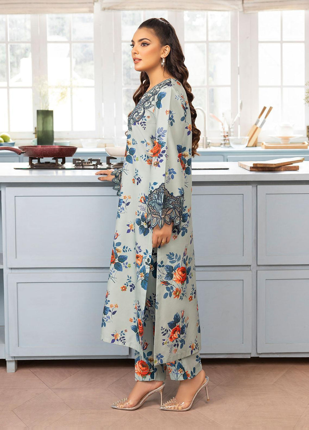 Mohagni Pret Embroidered Viscose 3 Piece Suit PLS-49
