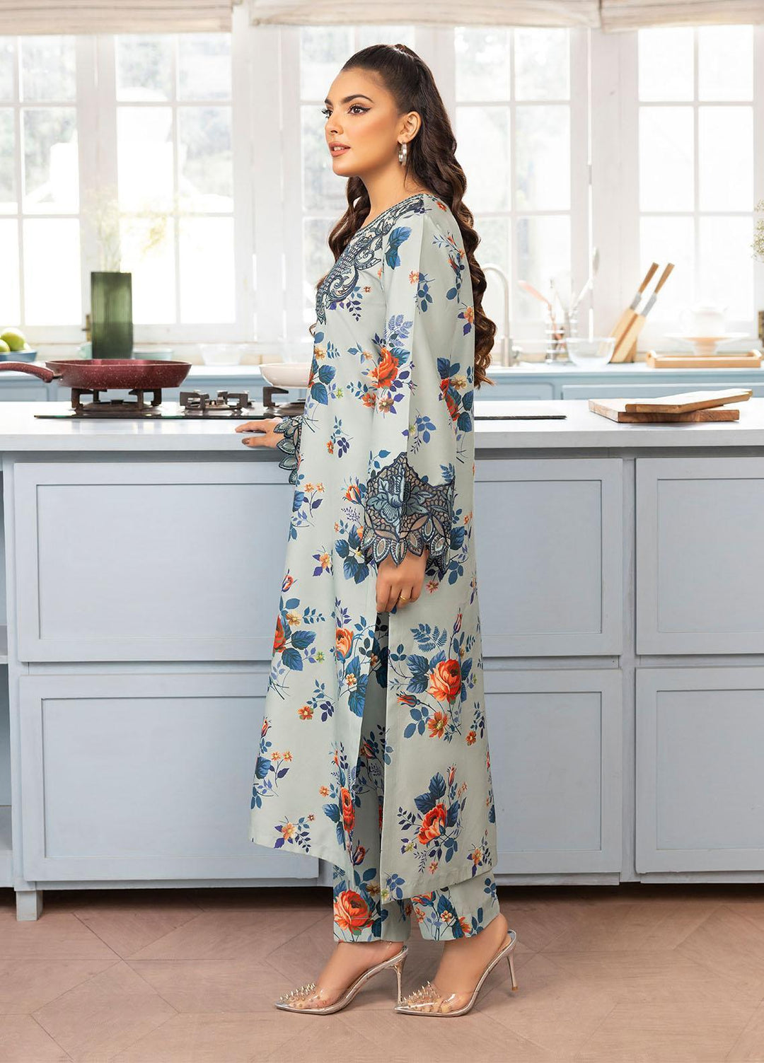 Mohagni Pret Embroidered Viscose 3 Piece Suit PLS-49