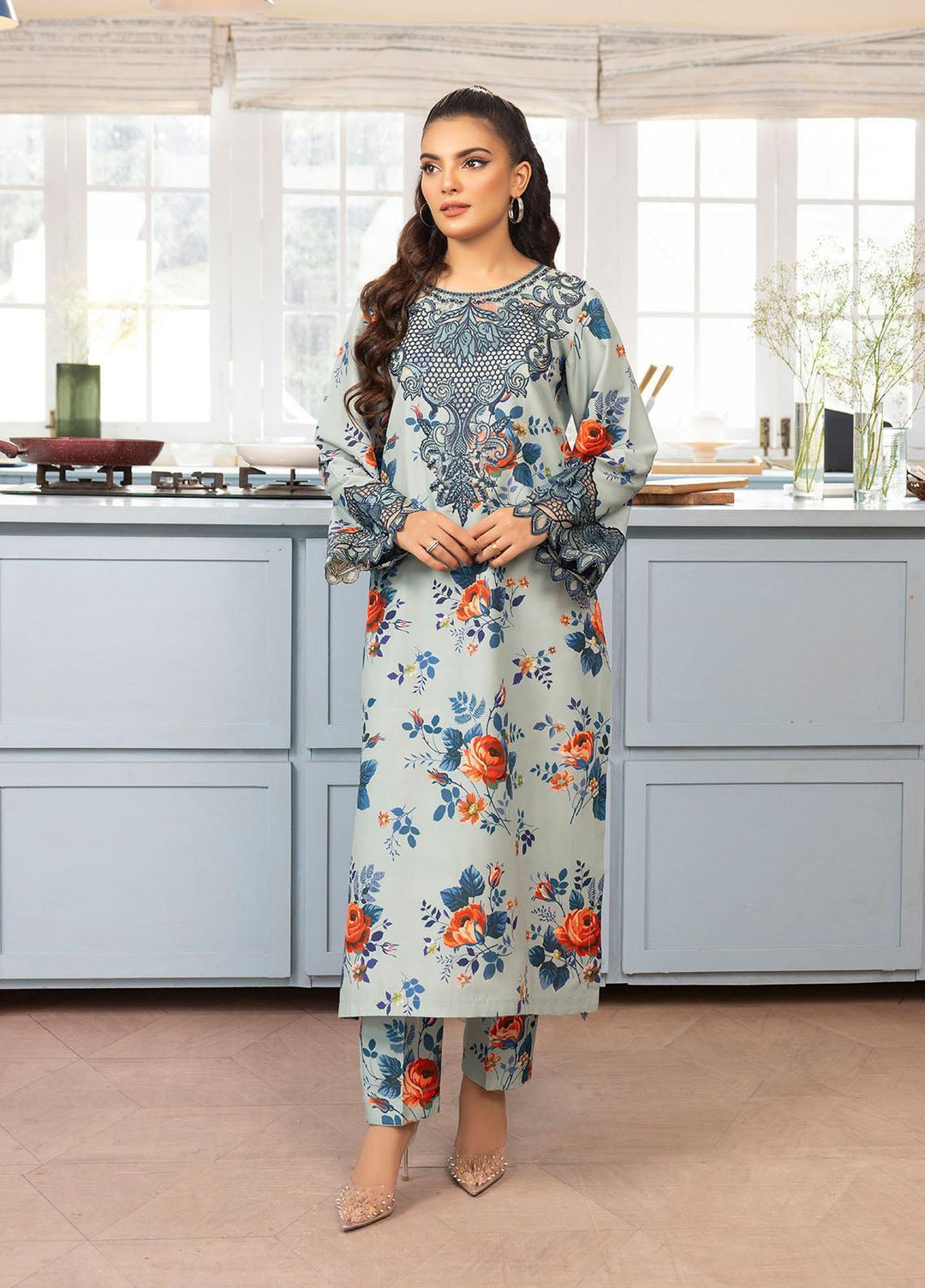 Mohagni Pret Embroidered Viscose 3 Piece Suit PLS-49