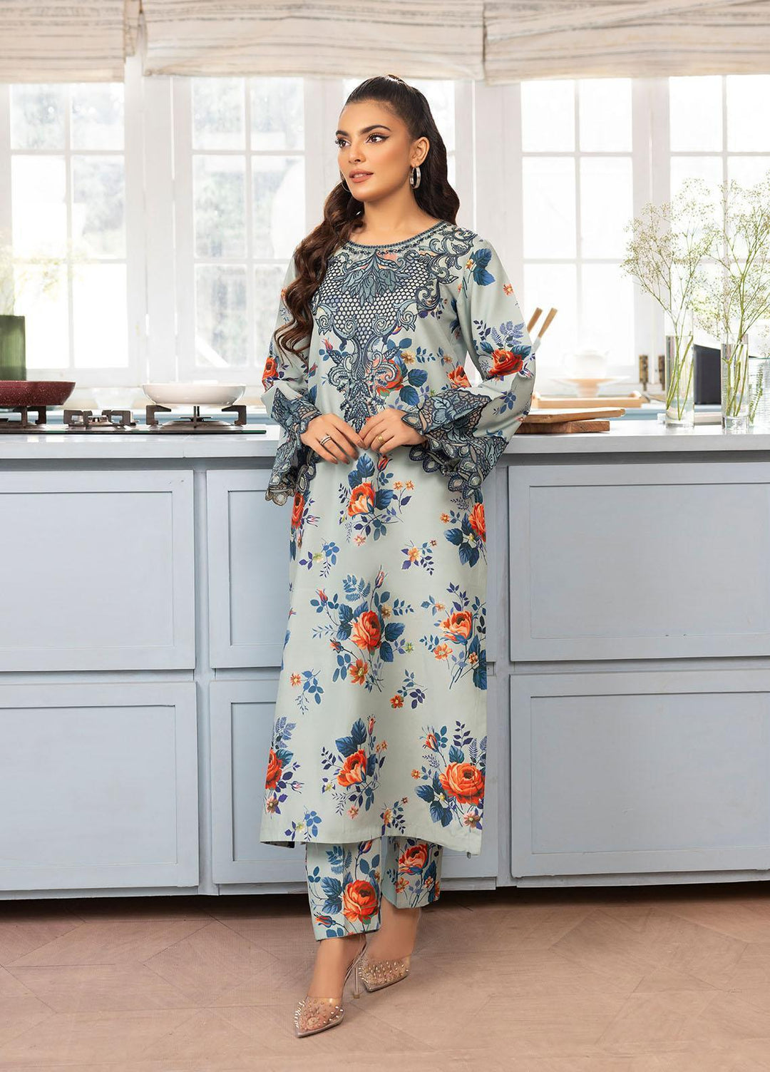 Mohagni Pret Embroidered Viscose 3 Piece Suit PLS-49
