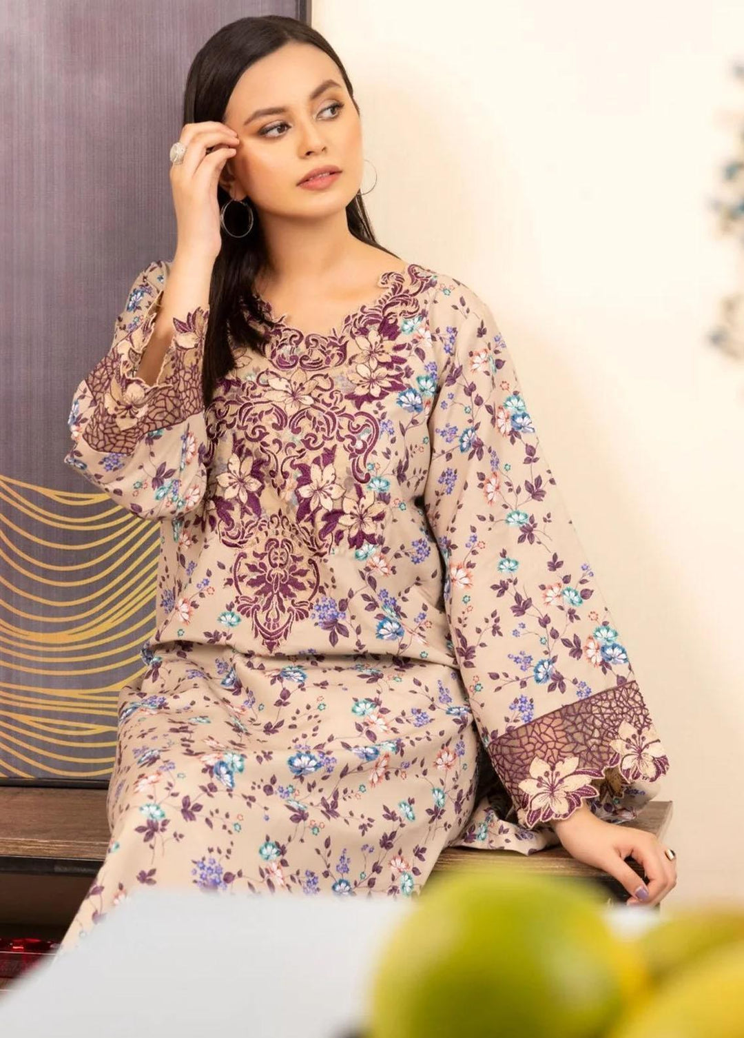 Mohagni Pret Embroidered Viscose 2 Piece Suit PLS-54