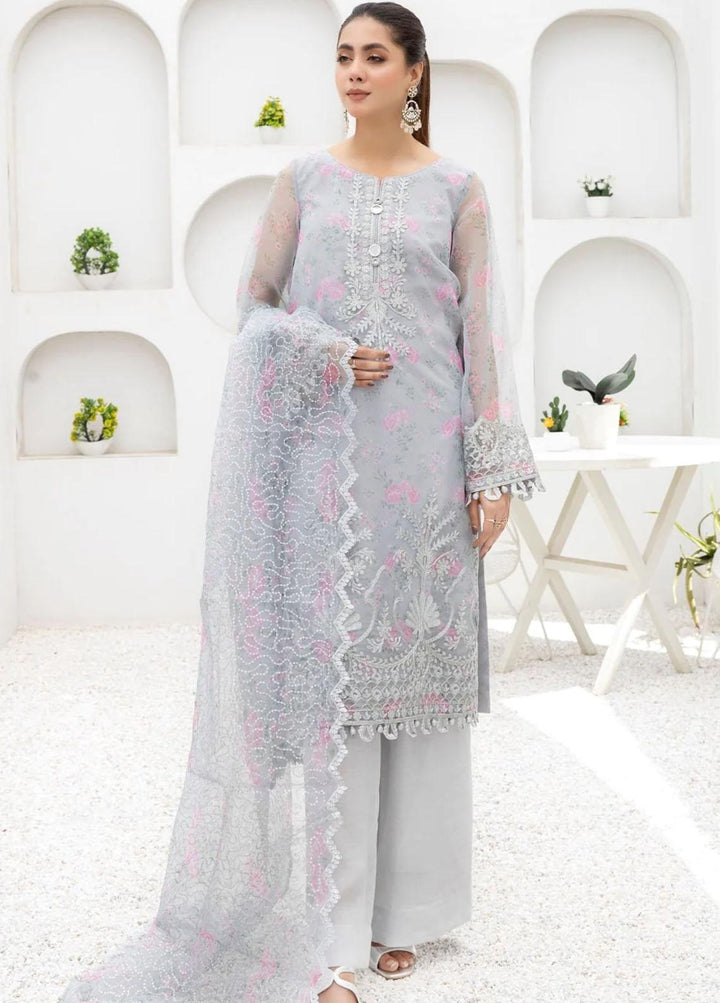Mohagni Pret Embroidered Organza 3 Piece Suit POM-08
