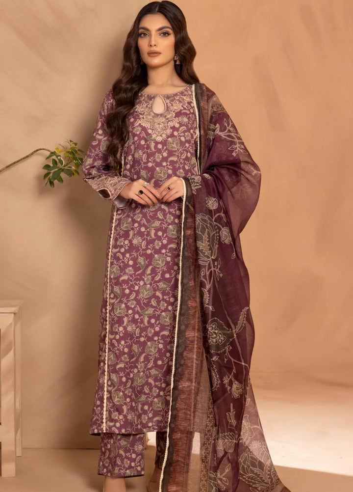 Mohagni Pret Embroidered Slub 3 Piece Suit SBLS-12