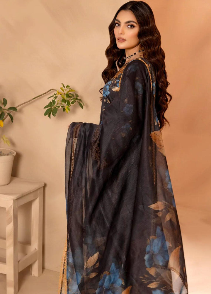 Mohagni Embroidered Slub Suits Unstitched 3 Piece BLS-14 - Winter Collection