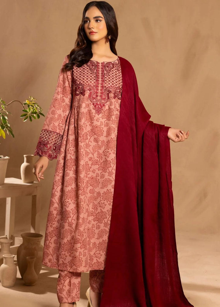 Mohagni Embroidered Slub Suits Unstitched 2 Piece BLS-15 - Winter Collection