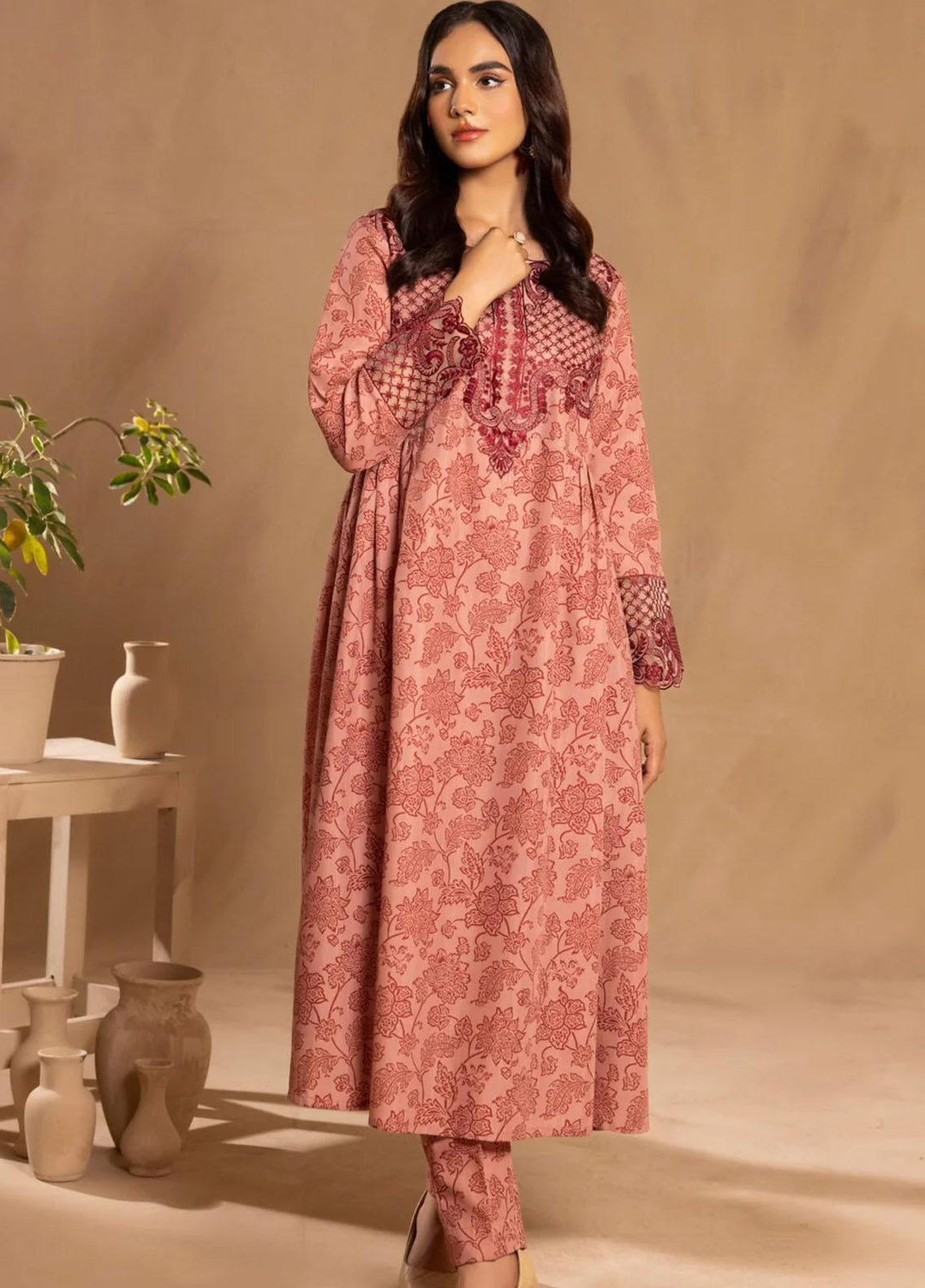 Mohagni Embroidered Slub Suits Unstitched 2 Piece BLS-15 - Winter Collection