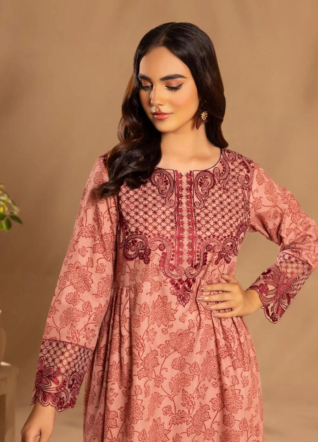 Mohagni Embroidered Slub Suits Unstitched 2 Piece BLS-15 - Winter Collection