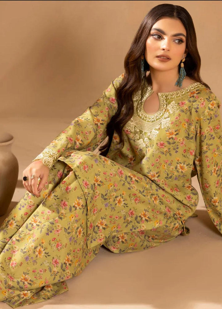 Mohagni Embroidered Slub Suits Unstitched 2 Piece BLS-17 - Winter Collection