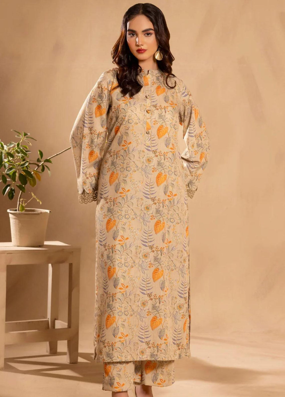 Mohagni Embroidered Slub Suits Unstitched 3 Piece BLS-21 - Winter Collection