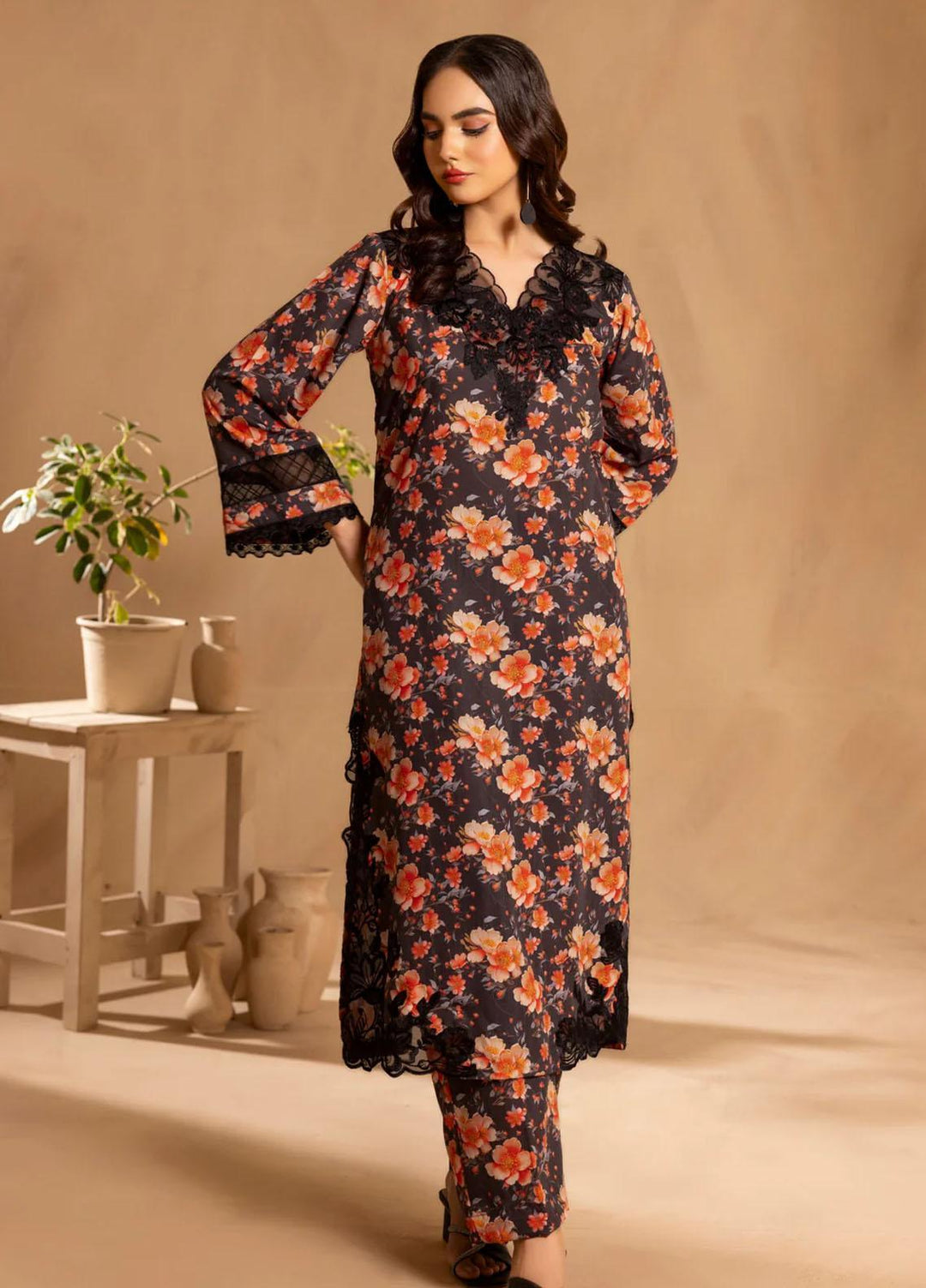 Mohagni Embroidered Slub Suits Unstitched 2 Piece BLS-22 - Winter Collection