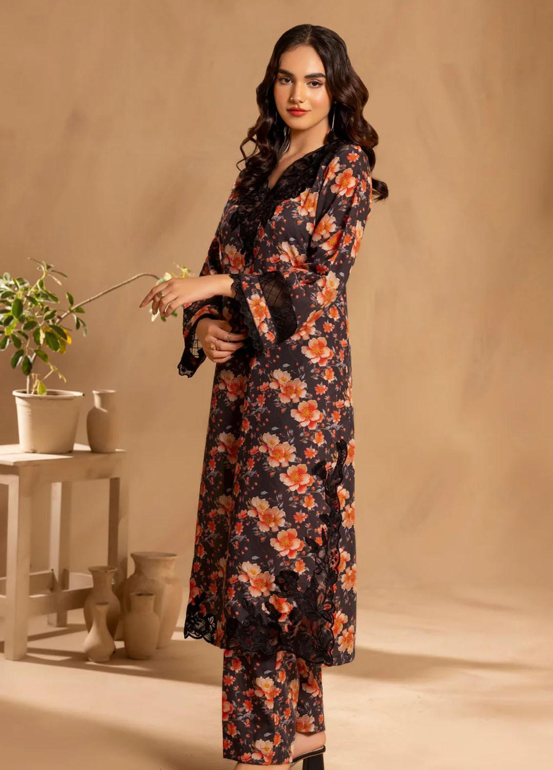 Mohagni Embroidered Slub Suits Unstitched 2 Piece BLS-22 - Winter Collection