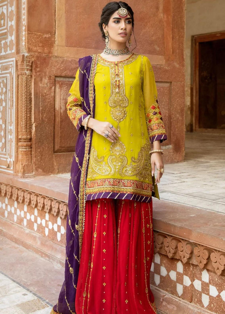 Mohagni Embroidered Chiffon Suits Unstitched 3 Piece MGM-01 - Luxury Collection