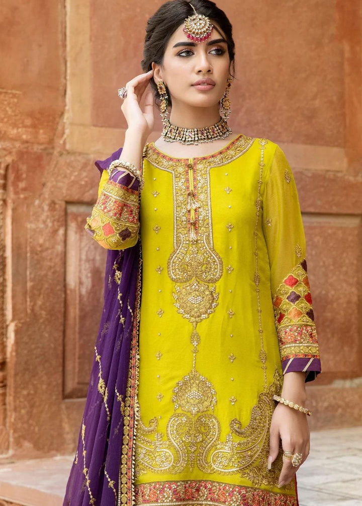 Mohagni Embroidered Chiffon Suits Unstitched 3 Piece MGM-01 - Luxury Collection