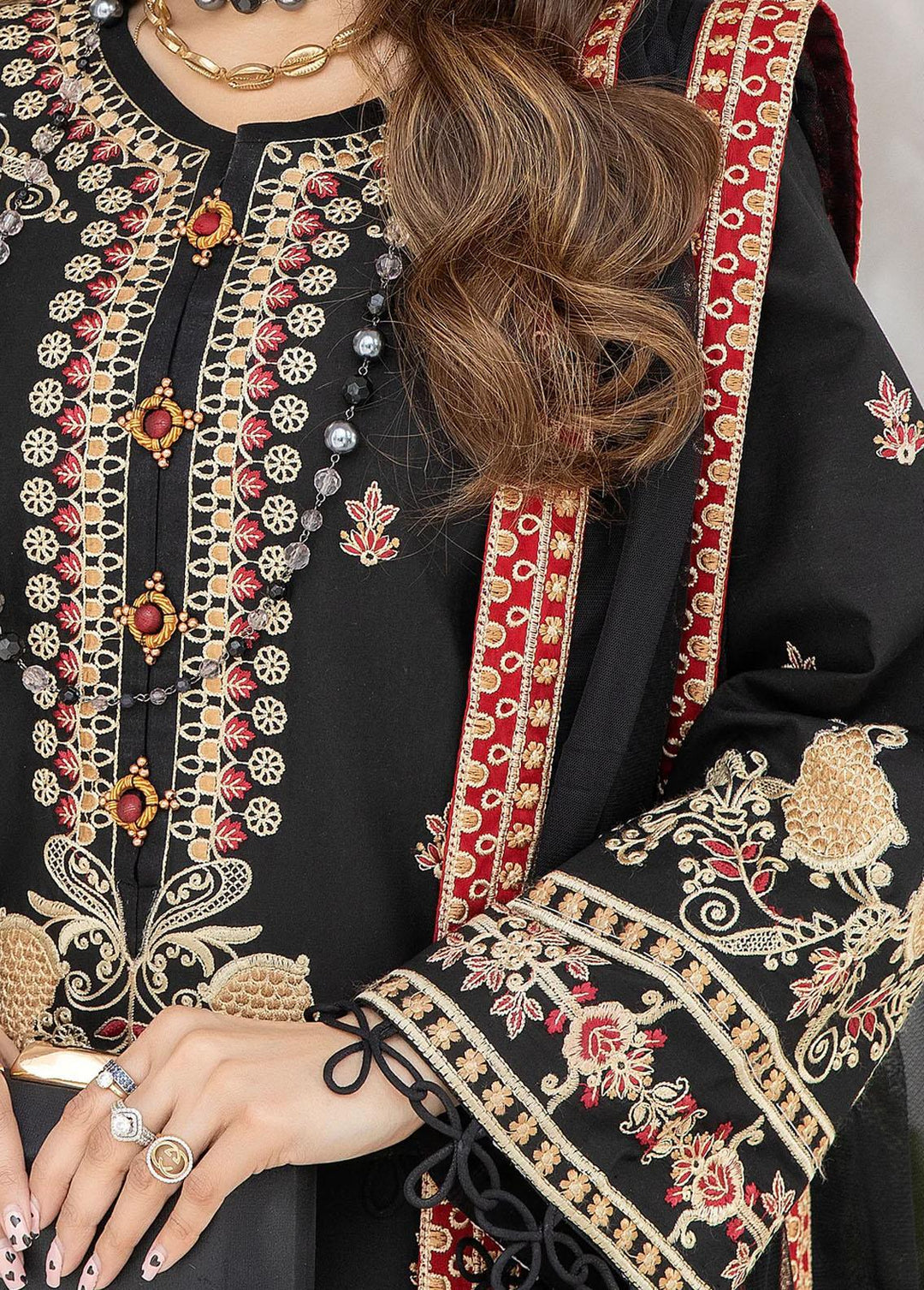 Mohagni Embroidered Lawn Suits Unstitched 3 Piece AM-05 - Summer Collection