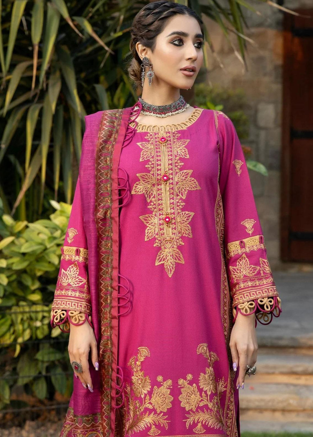 Mohagni Embroidered Dhanak Suits Unstitched 3 Piece MDP-05 - Festive Collection