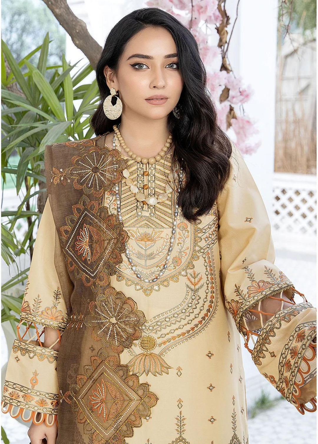 Mohagni Embroidered Lawn Suits Unstitched 3 Piece AM-12 - Summer Collection
