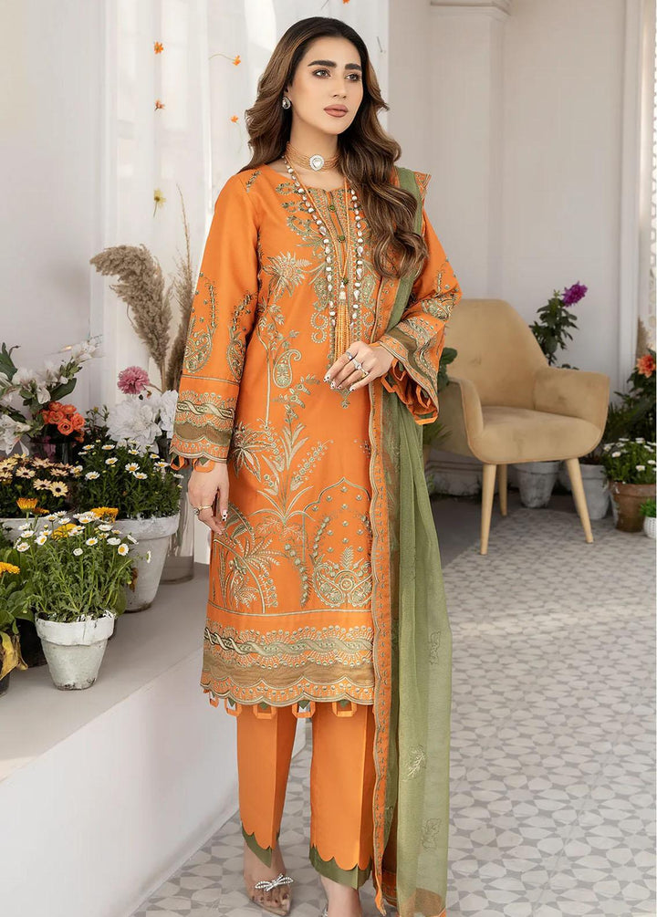 Mohagni Embroidered Lawn Suits Unstitched 3 Piece AM-13 - Summer Collection