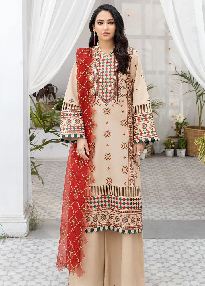 Mohagni Embroidered Lawn Suits Unstitched 3 Piece AM-15 - Summer Collection