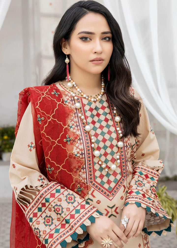 Mohagni Embroidered Lawn Suits Unstitched 3 Piece AM-15 - Summer Collection