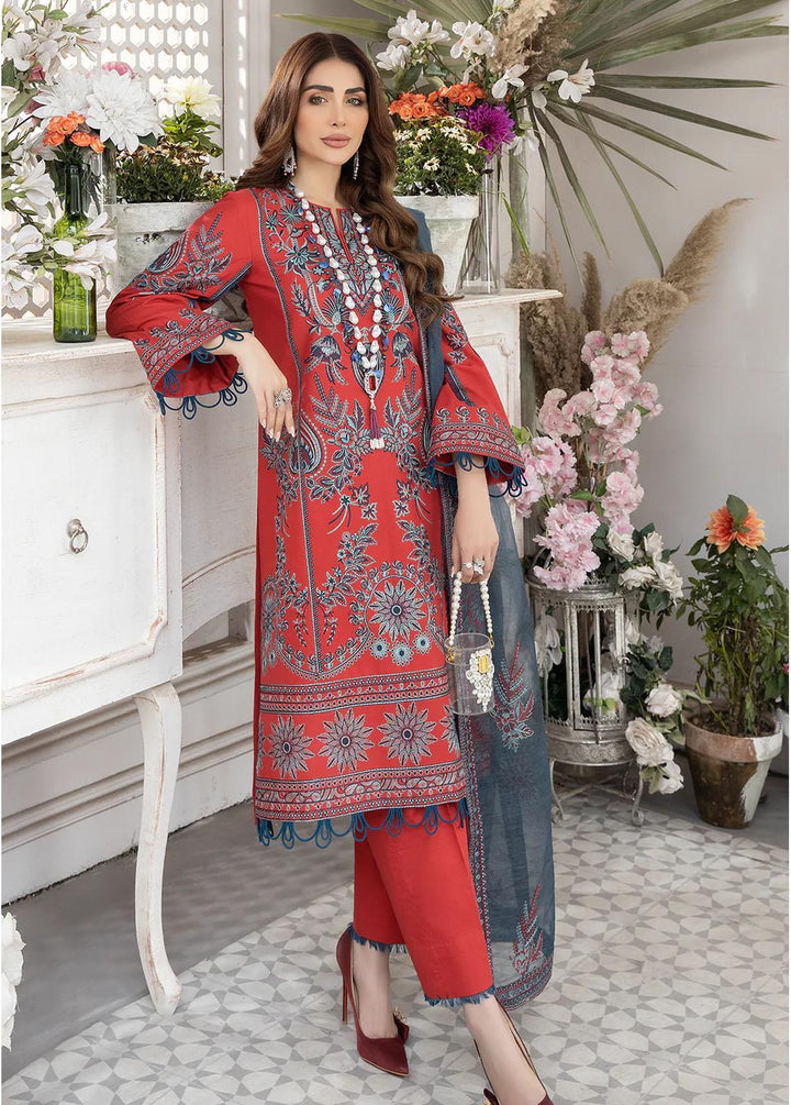 Mohagni Embroidered Lawn Suits Unstitched 3 Piece AM-17 - Summer Collection