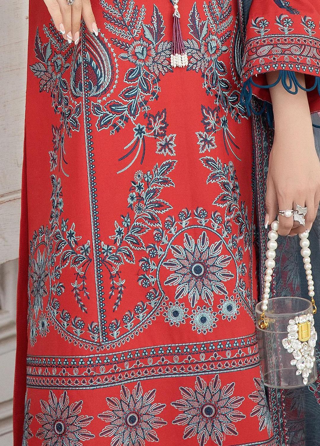 Mohagni Embroidered Lawn Suits Unstitched 3 Piece AM-17 - Summer Collection