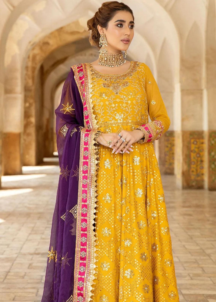 Mohagni Embroidered Chiffon Suits Unstitched 3 Piece MGM-06 - Festive Collection