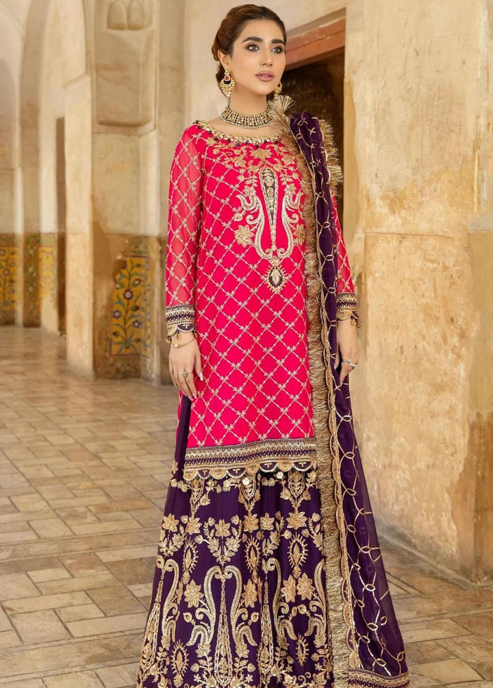 Mohagni Embroidered Chiffon Suits Unstitched 3 Piece MGM-07 - Festive Collection