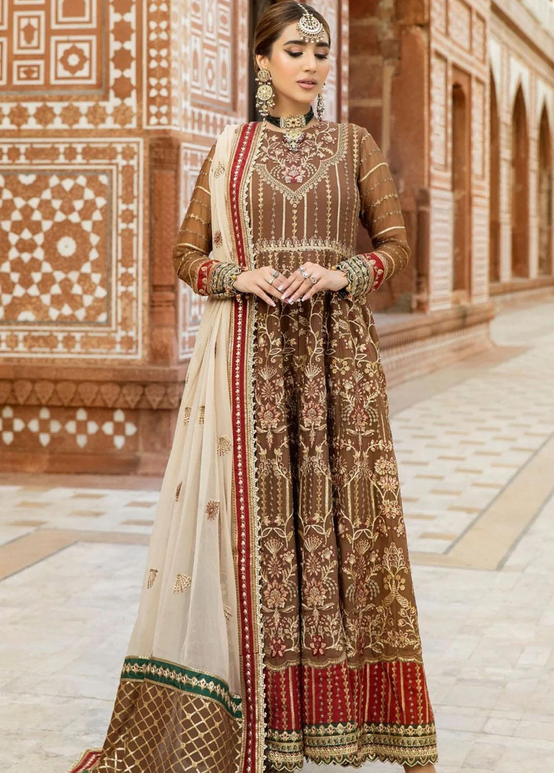 Mohagni Embroidered Chiffon Suits Unstitched 3 Piece MGM-08 - Festive Collection