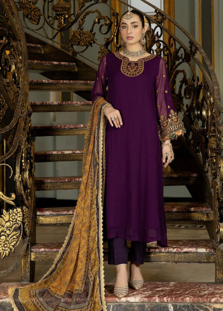 Mohagni Embroidered Chiffon Suits Unstitched 3 Piece MGP-04 - Festive Collection