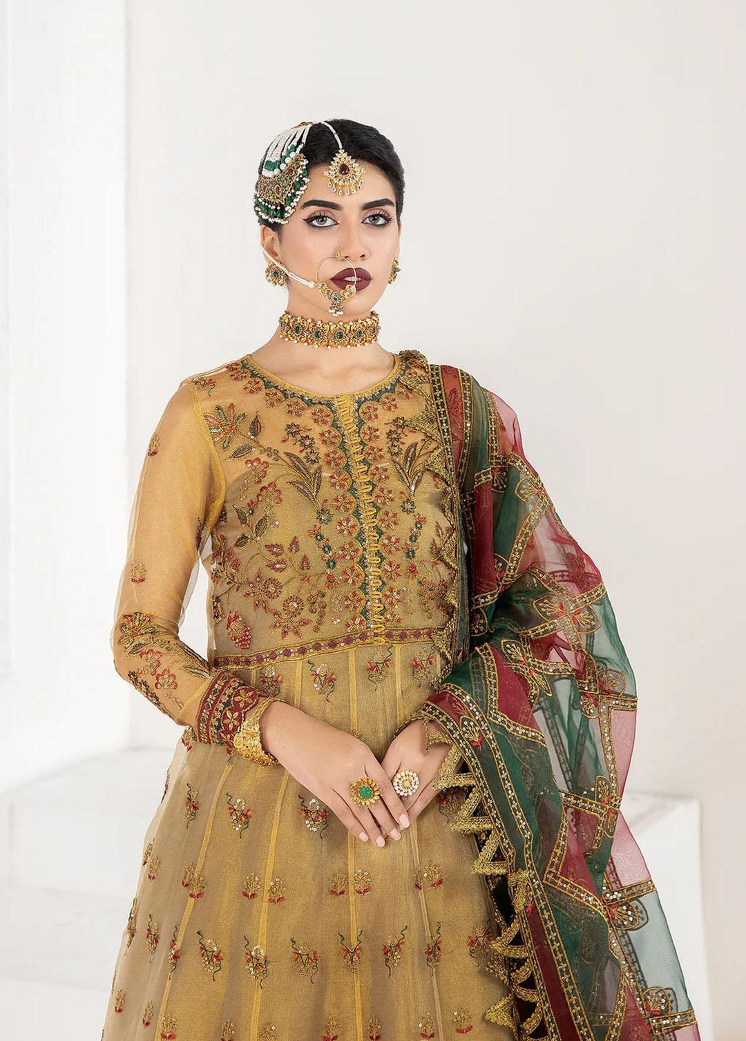 Mohagni Embroidered Net Suits Unstitched 3 Piece MGP-08 - Festive Collection