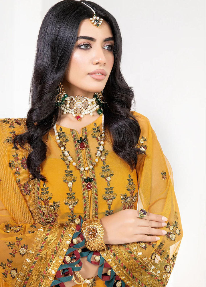 Mohagni Embroidered Net Suits Unstitched 3 Piece MGP-09 - Festive Collection