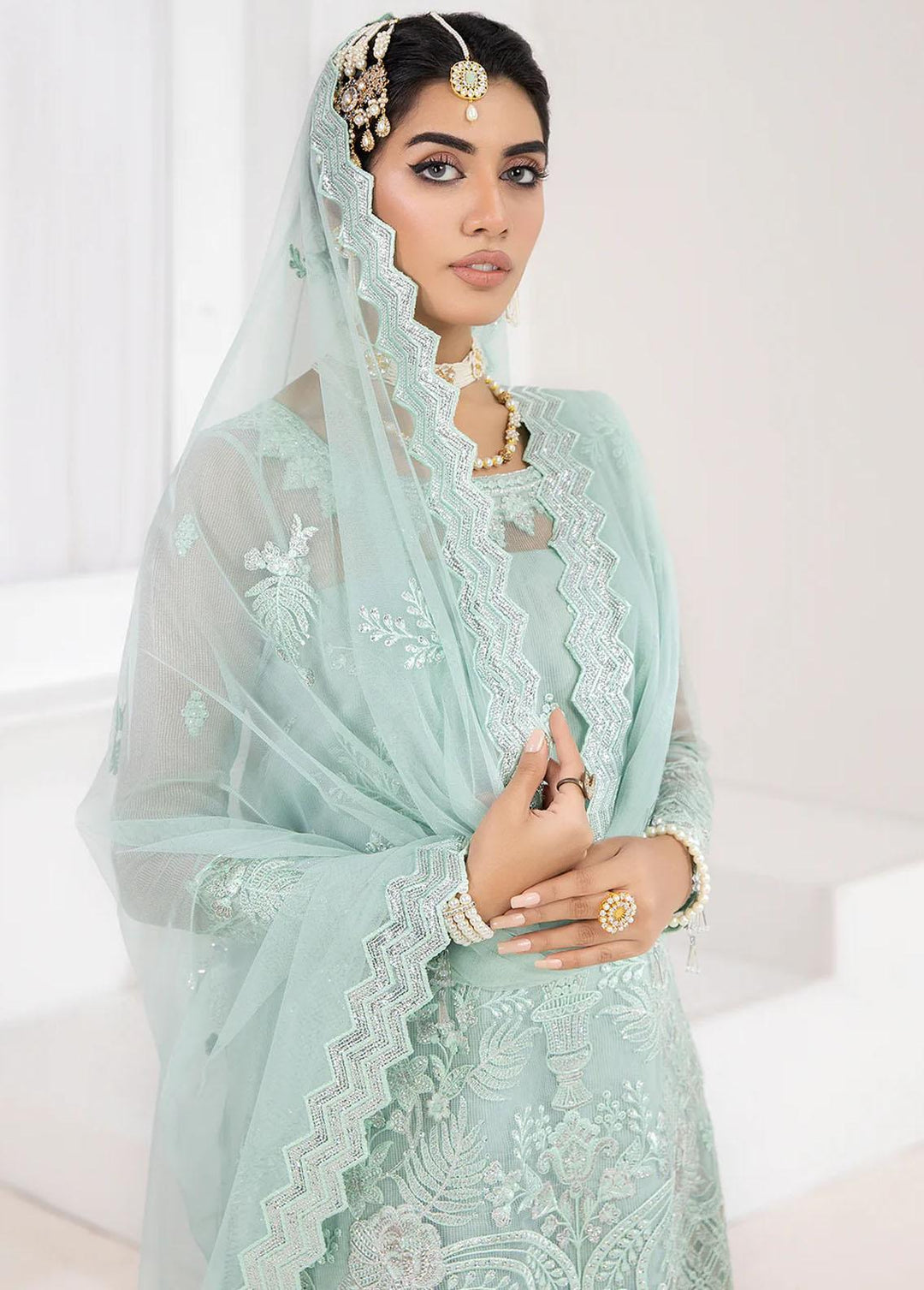 Mohagni Embroidered Net Suits Unstitched 3 Piece MGP-11 - Festive Collection