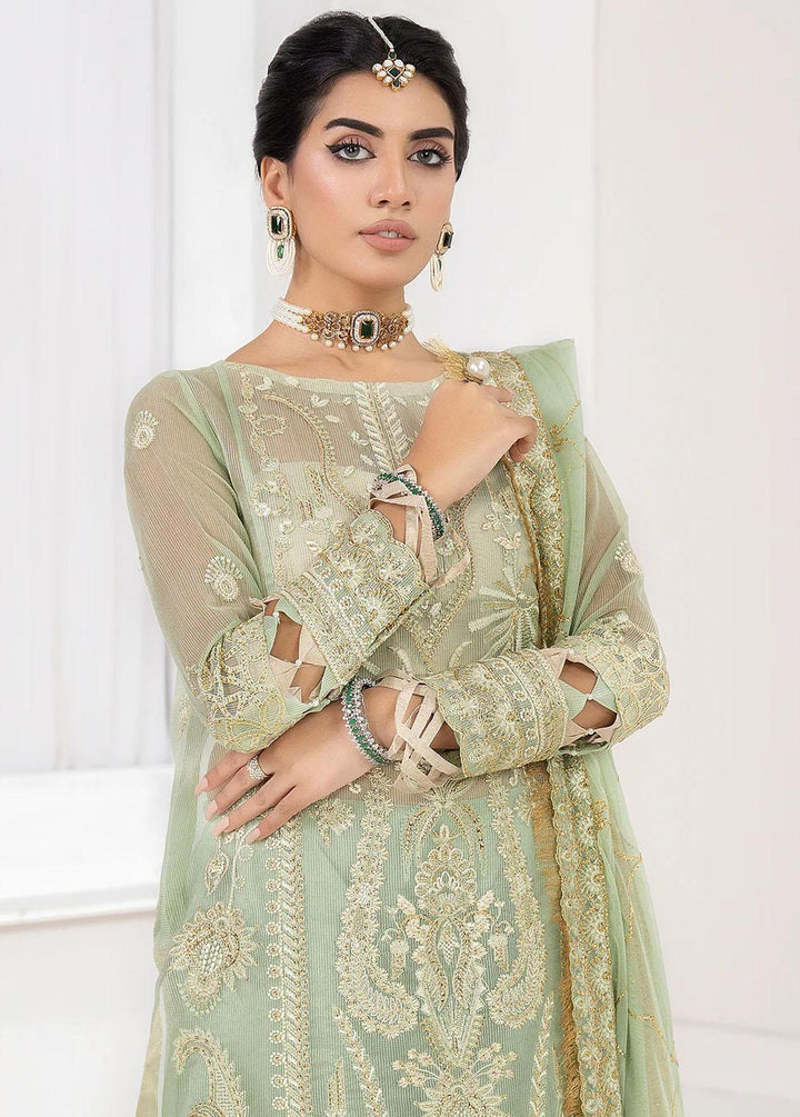 Mohagni Embroidered Net Suits Unstitched 3 Piece MGP-12 - Festive Collection