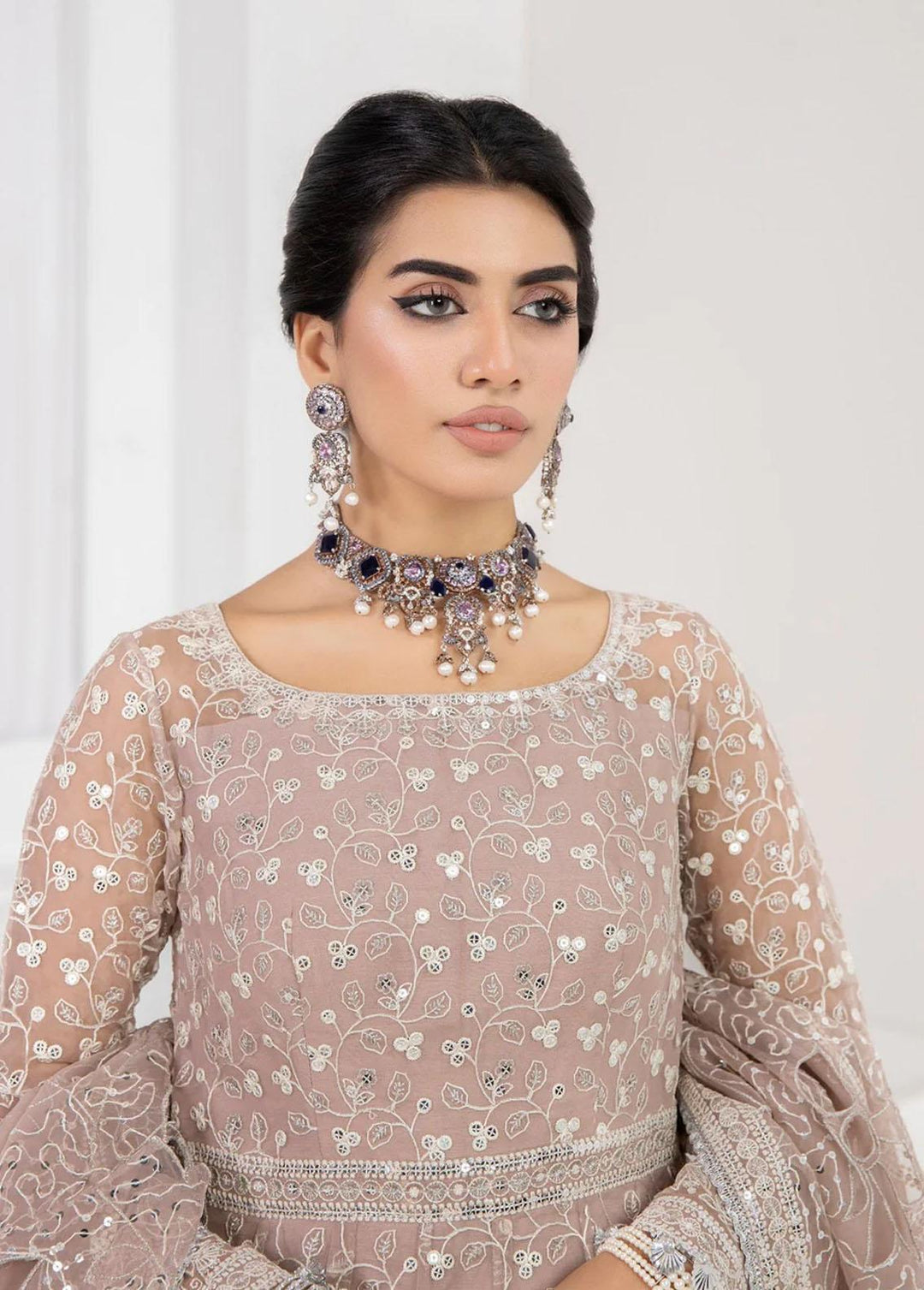 Mohagni Embroidered Organza Suits Unstitched 3 Piece MGP-15 - Festive Collection