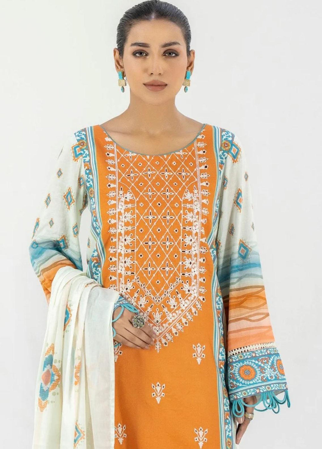 Mohagni Embroidered Lawn Suits Unstitched 2 Piece MED-03 - Luxury Collection