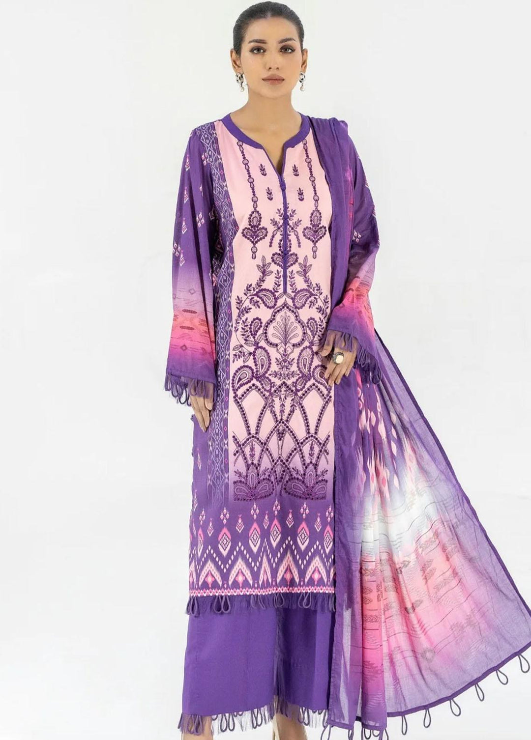 Mohagni Embroidered Lawn Suits Unstitched 3 Piece MED-08 - Luxury Collection