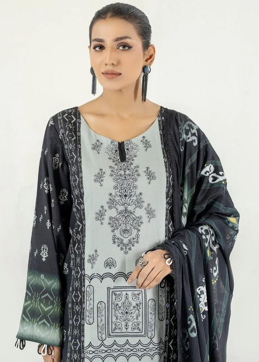 Mohagni Embroidered Lawn Suits Unstitched 3 Piece MED-10 - Luxury Collection