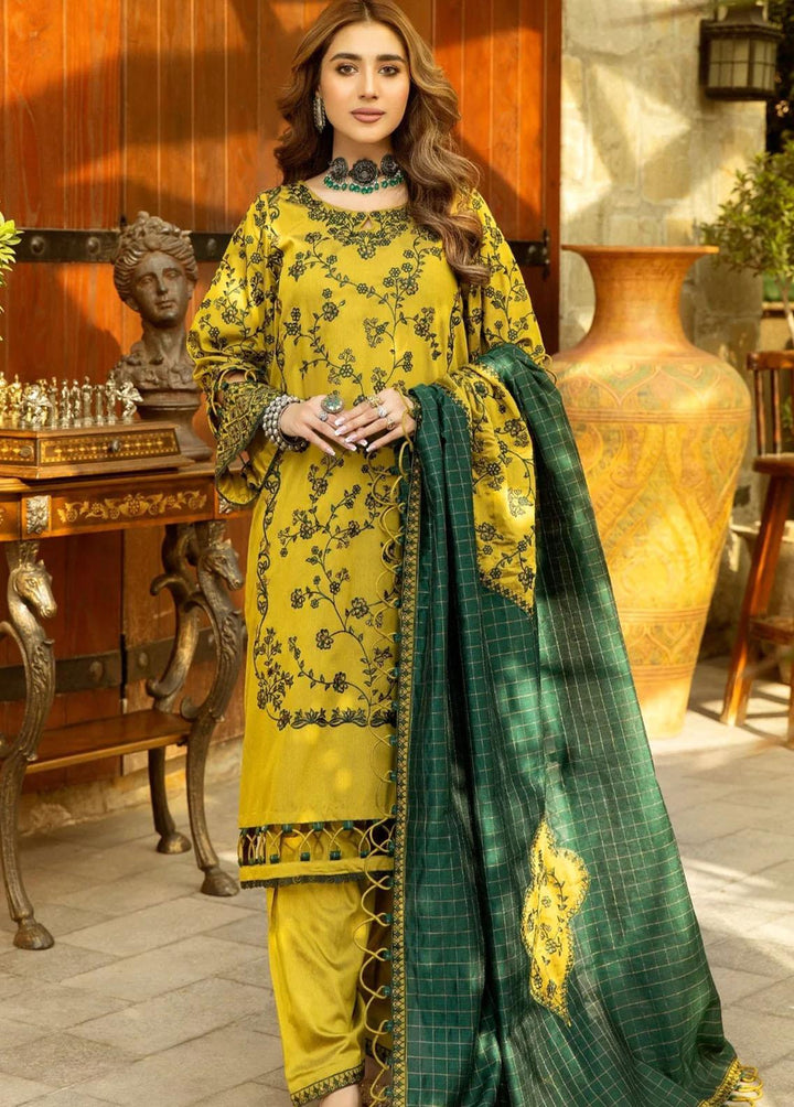 Mohagni Embroidered Raw Silk Suits Unstitched 3 Piece MGW-10 - Luxury Collection