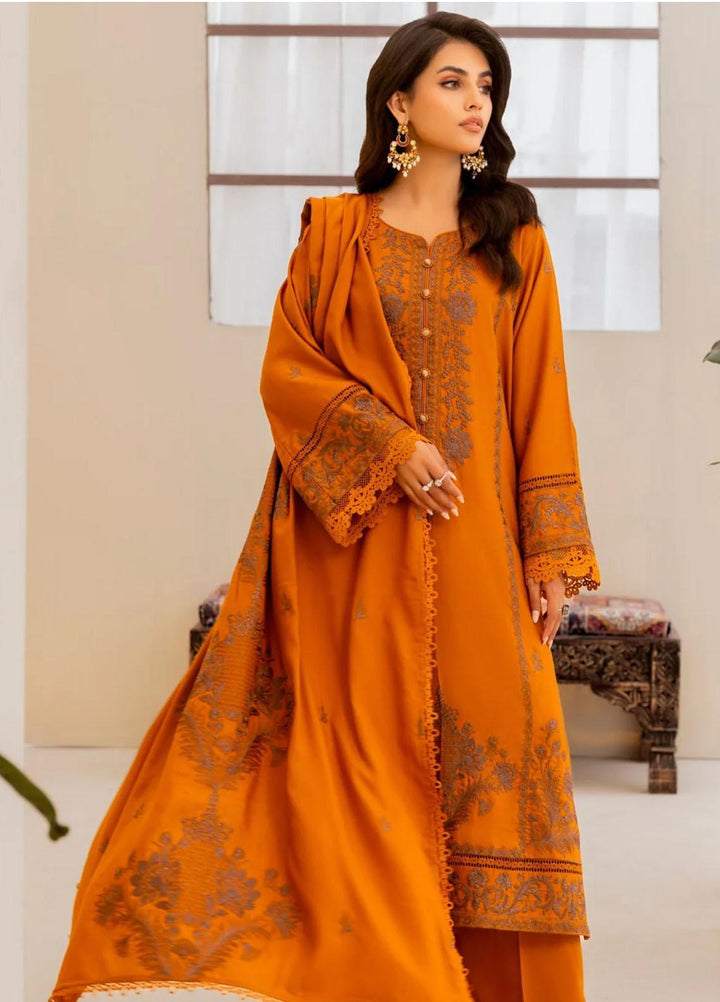 Mohagni Embroidered Dhanak Suits Unstitched 3 Piece MWS-01 - Winter Collection