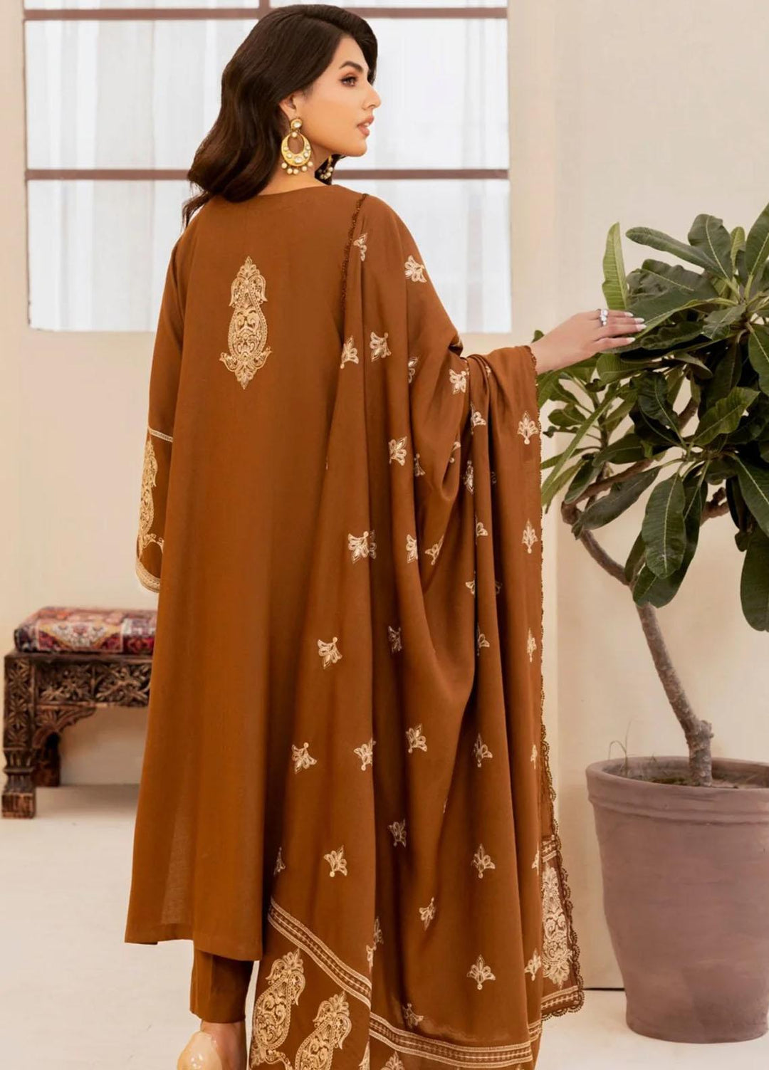 Mohagni Embroidered Dhanak Suits Unstitched 3 Piece MWS-02 - Winter Collection