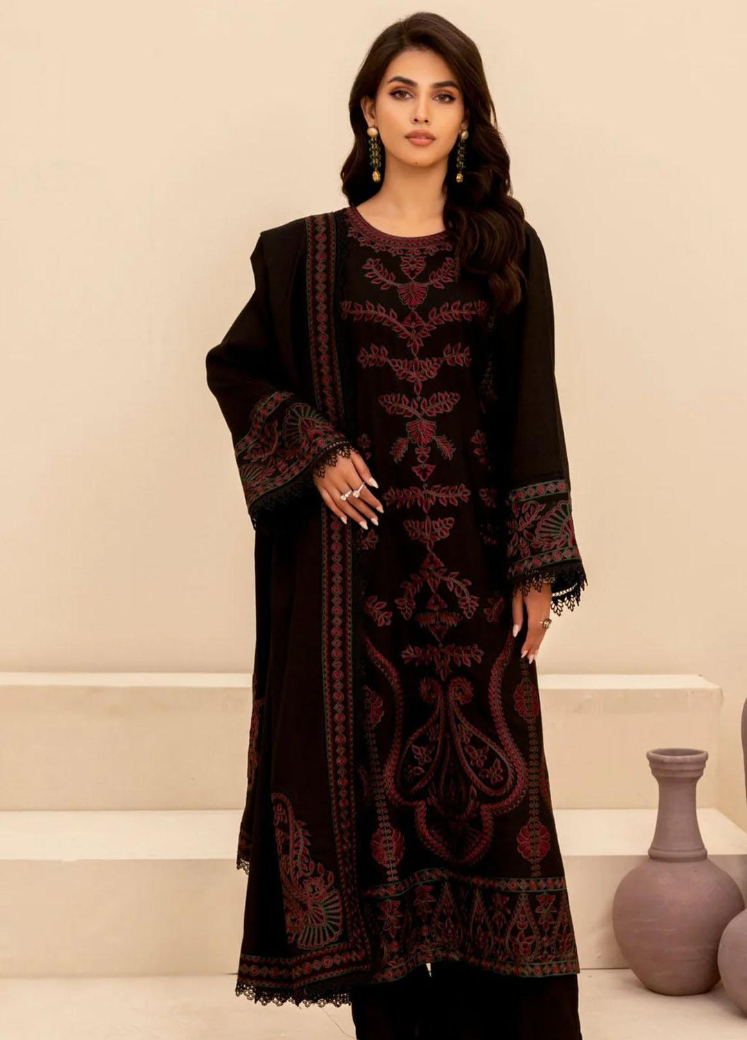 Mohagni Embroidered Dhanak Suits Unstitched 3 Piece MWS-03 - Winter Collection