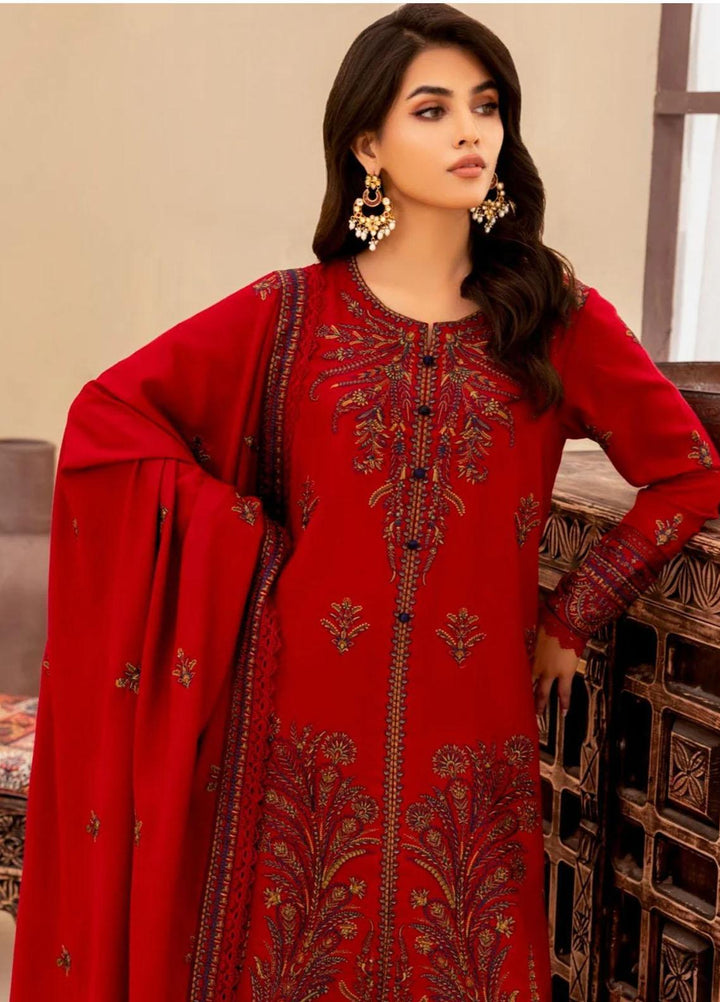 Mohagni Embroidered Dhanak Suits Unstitched 3 Piece MWS-09 - Winter Collection