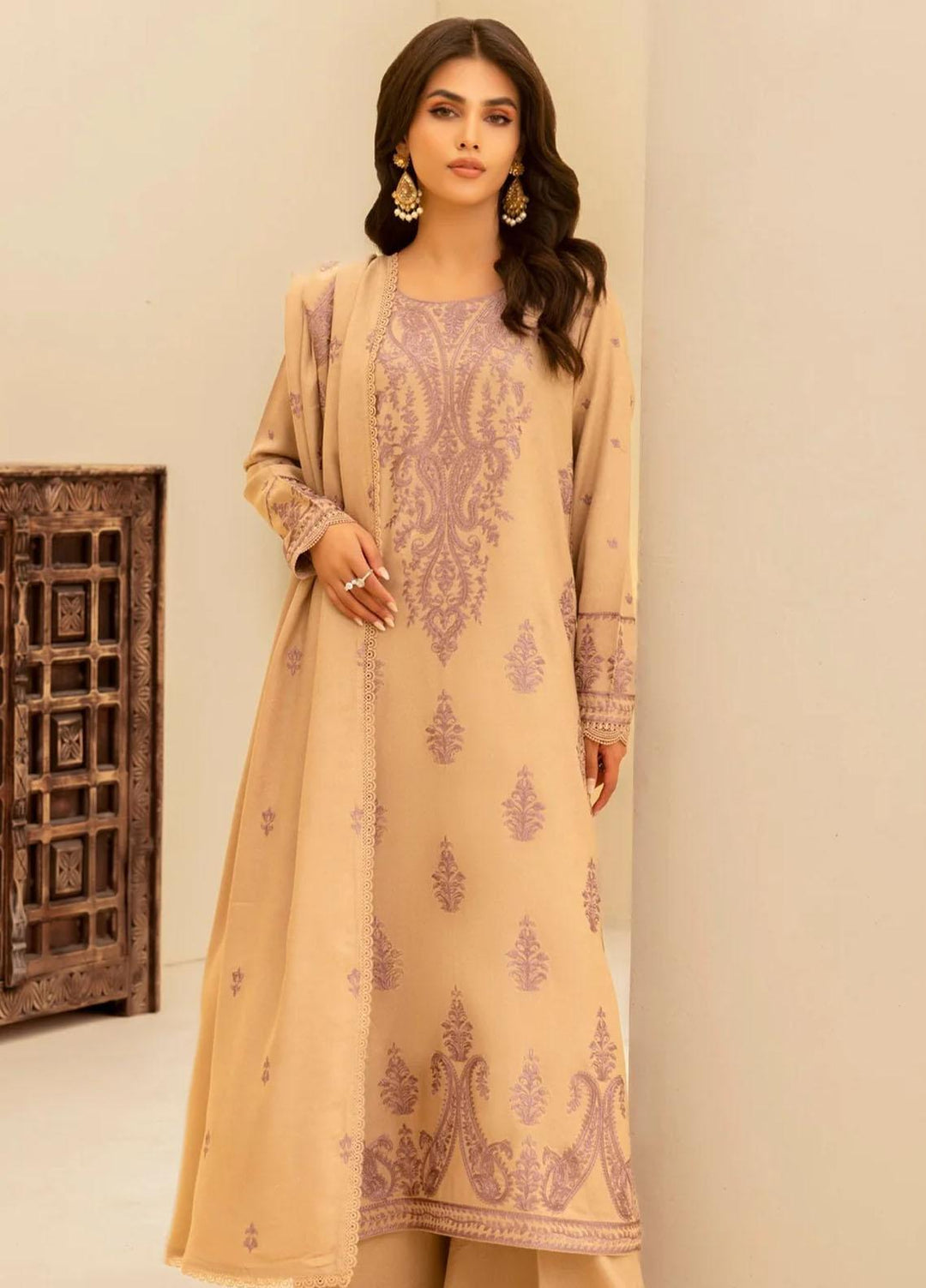 Mohagni Embroidered Wool Suits Unstitched 3 Piece MWS-10 - Winter Collection