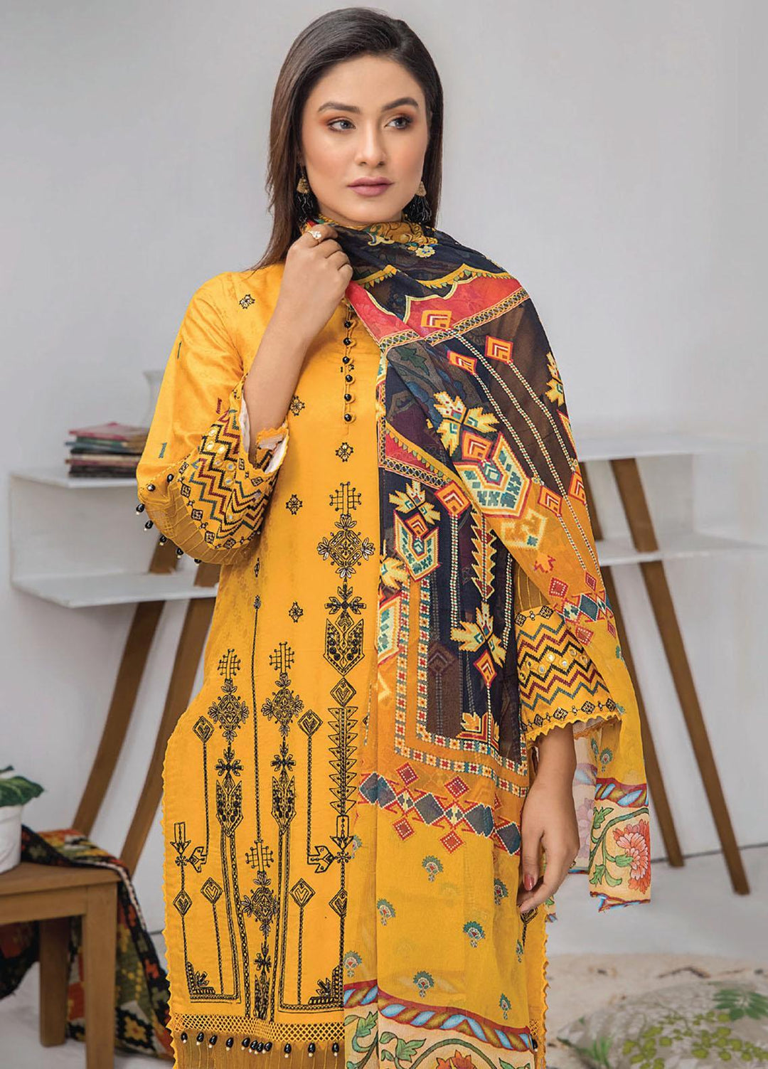 Mohini By Humdum Embroidered Lawn Suits Unstitched 3 Piece HD23M D-02 - Summer Collection