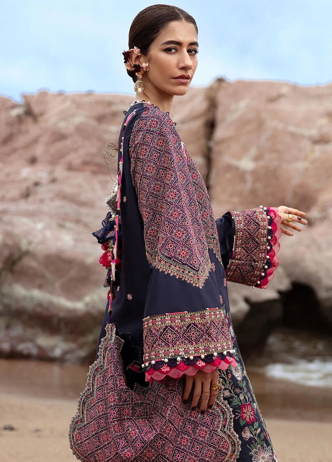 Mohsin Naveed Ranjha Embroidered Lawn Suits Unstitched 3 Piece MNR24DS MFL-011 Jal Pari - Summer Collection