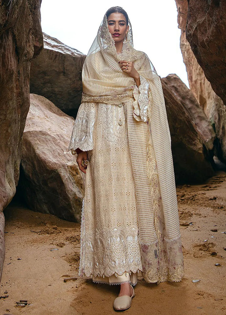 Mohsin Naveed Ranjha Embroidered Lawn Suits Unstitched 3 Piece MNR24DS MFL-012 Nara - Summer Collection