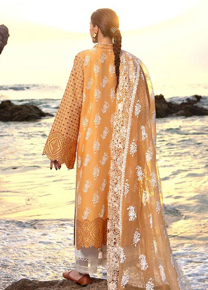 Mohsin Naveed Ranjha Embroidered Lawn Suits Unstitched 3 Piece MNR24DS MFL-013 Nargis ka Phool - Summer Collection