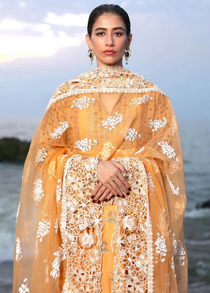 Mohsin Naveed Ranjha Embroidered Lawn Suits Unstitched 3 Piece MNR24DS MFL-013 Nargis ka Phool - Summer Collection